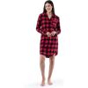 Fruit of the Loom womens Flannel Sleep Shirt(Buffalo Check)