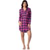 Fruit of the Loom womens Flannel Sleep Shirt(Multi Plaid)