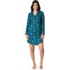 Fruit of the Loom womens Flannel Sleep Shirt(Starry Snowflakes)