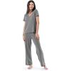 Fruit of the Loom womens Short Sleeve Tee and Pant 2 Piece Sleep Set(Heather Grey)