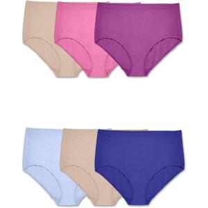 Fruit of the Loom Women’s Beyondsoft Underwear (Regular & Plus, Plus Size Brief-Cotton Blend-6 Pack Assorted Colors, 9