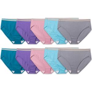 Fruit of the Loom Women’s Eversoft Cotton Underwear Multipacks, Tag Free & Breathable, Available in Plus Size(Hi Cut – Assorted Color May Vary)