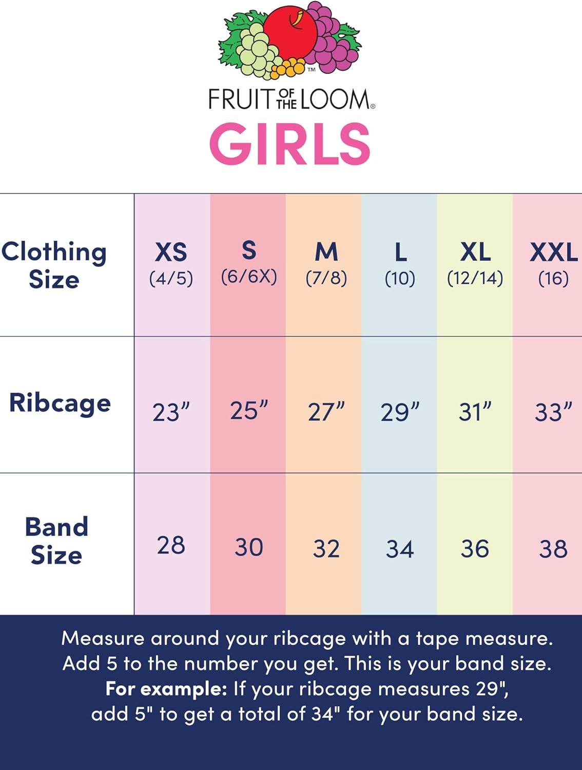 imageFruit of The Loom Girls Seamless Stretch Sports BraCornflower BluePeach SorbetAruba Blue