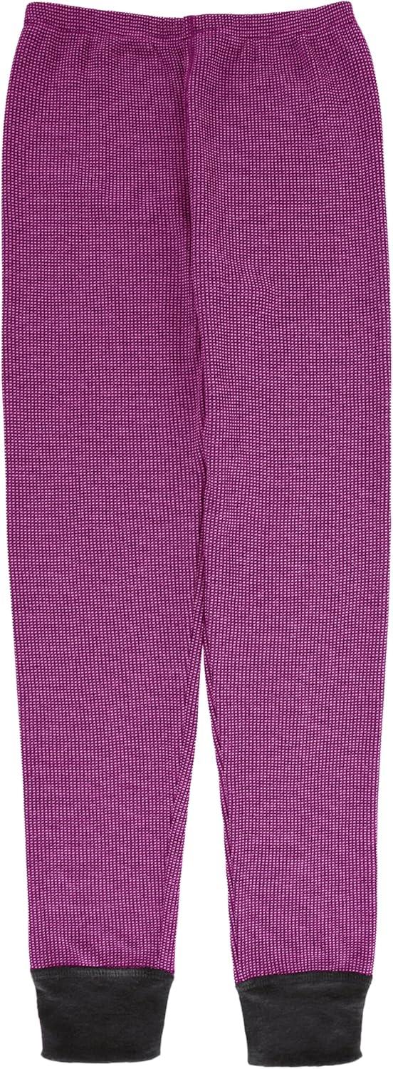 imageFruit of the Loom girls Premium Thermal Waffle Underwear SetBlackFuchsia Cross Dye