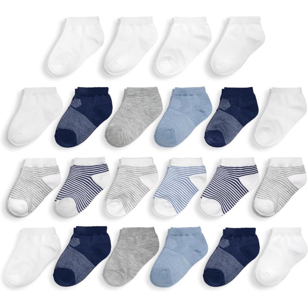 imageFruit of the Loom Baby 22Pack Grow ampamp Fit Flex Zones Low Cut Stretch Socks Unisex Girls BoysBlue