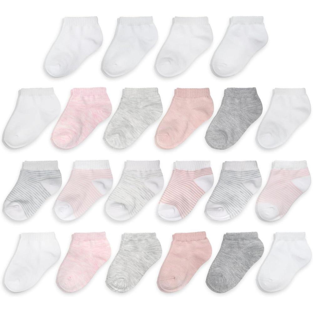 imageFruit of the Loom Baby 22Pack Grow ampamp Fit Flex Zones Low Cut Stretch Socks Unisex Girls BoysBlush
