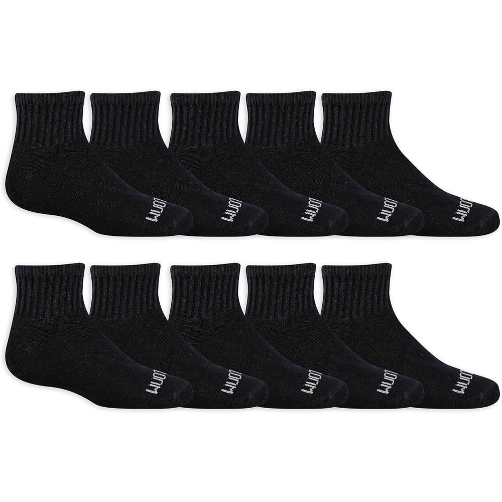 imageFruit of the Loom Boys Dual Defense Ankle Socks 10 PackBlack