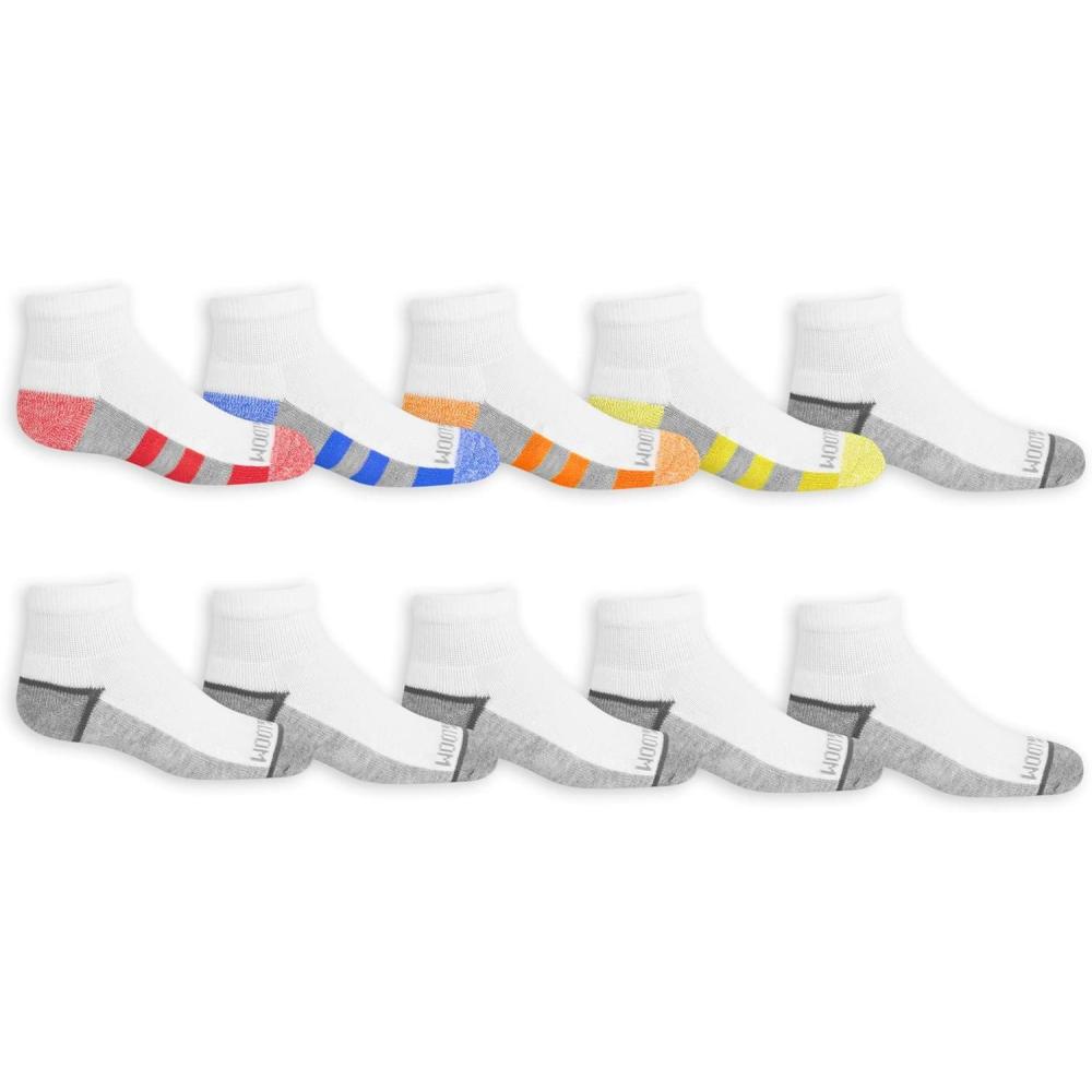 imageFruit of the Loom Boys Durable Cushion Ankles Socks 10 PackWhite