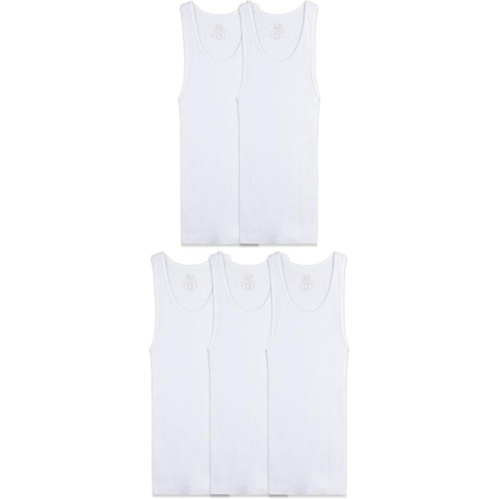 imageFruit of the Loom Boys Eversoft Cotton Undershirts T Shirts ampamp Tank TopsTank Boys 5 Pack White