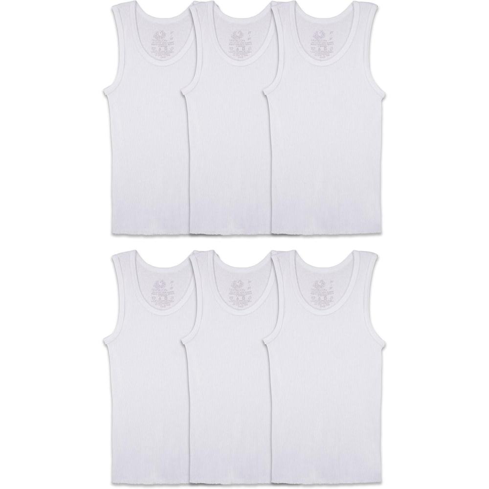 imageFruit of the Loom Boys Eversoft Cotton Undershirts T Shirts ampamp Tank TopsTank Toddler 6 Pack White