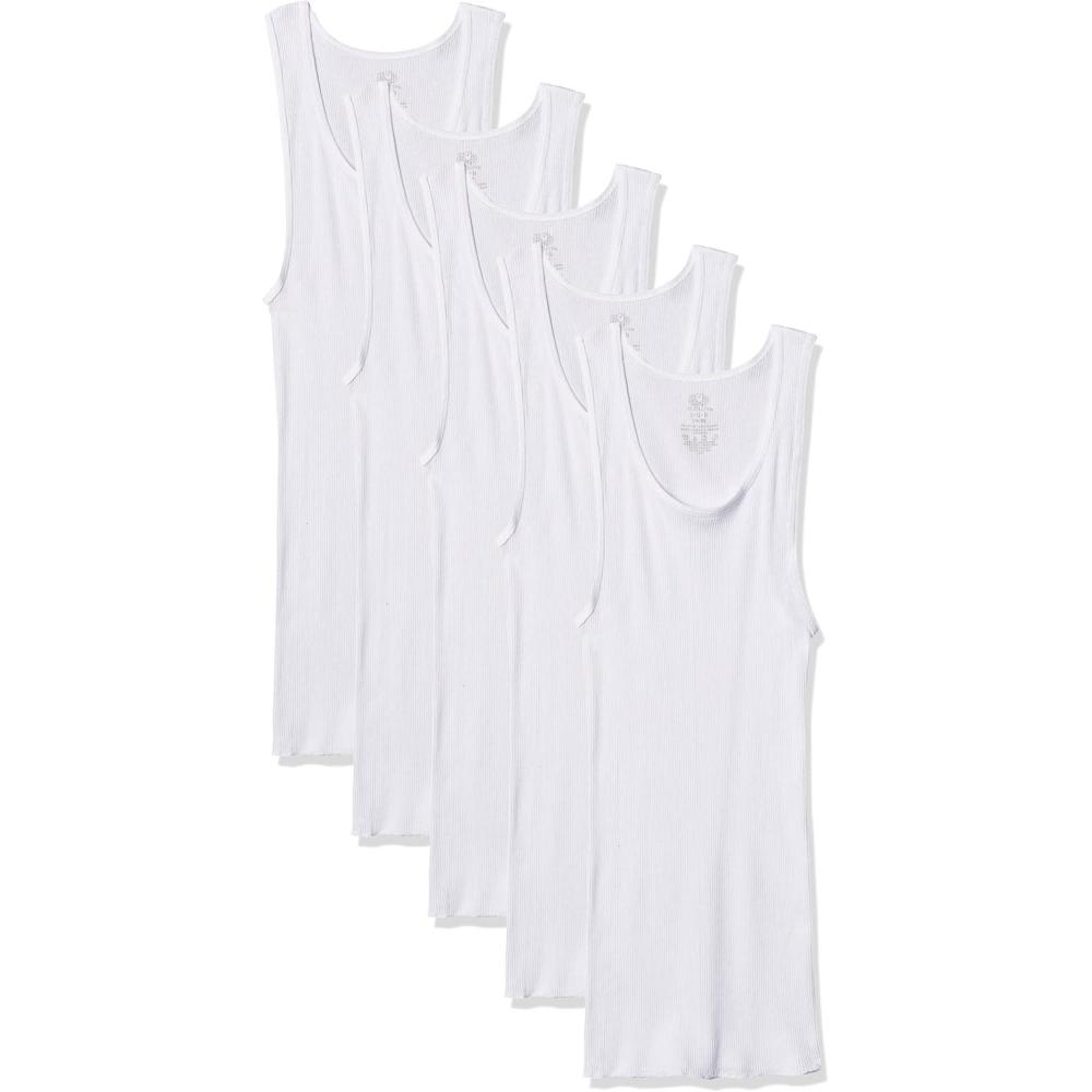 imageFruit of the Loom Boys Eversoft Cotton Undershirts T Shirts ampamp Tank TopsToddler 5 Pack White