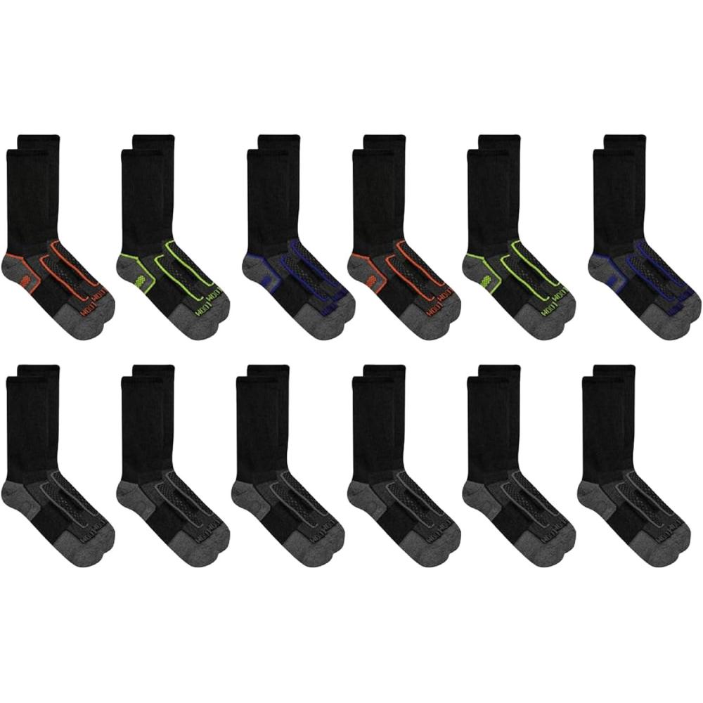 imageFruit of the Loom Boys Everyday Active Crew Socks 12 PackBlack