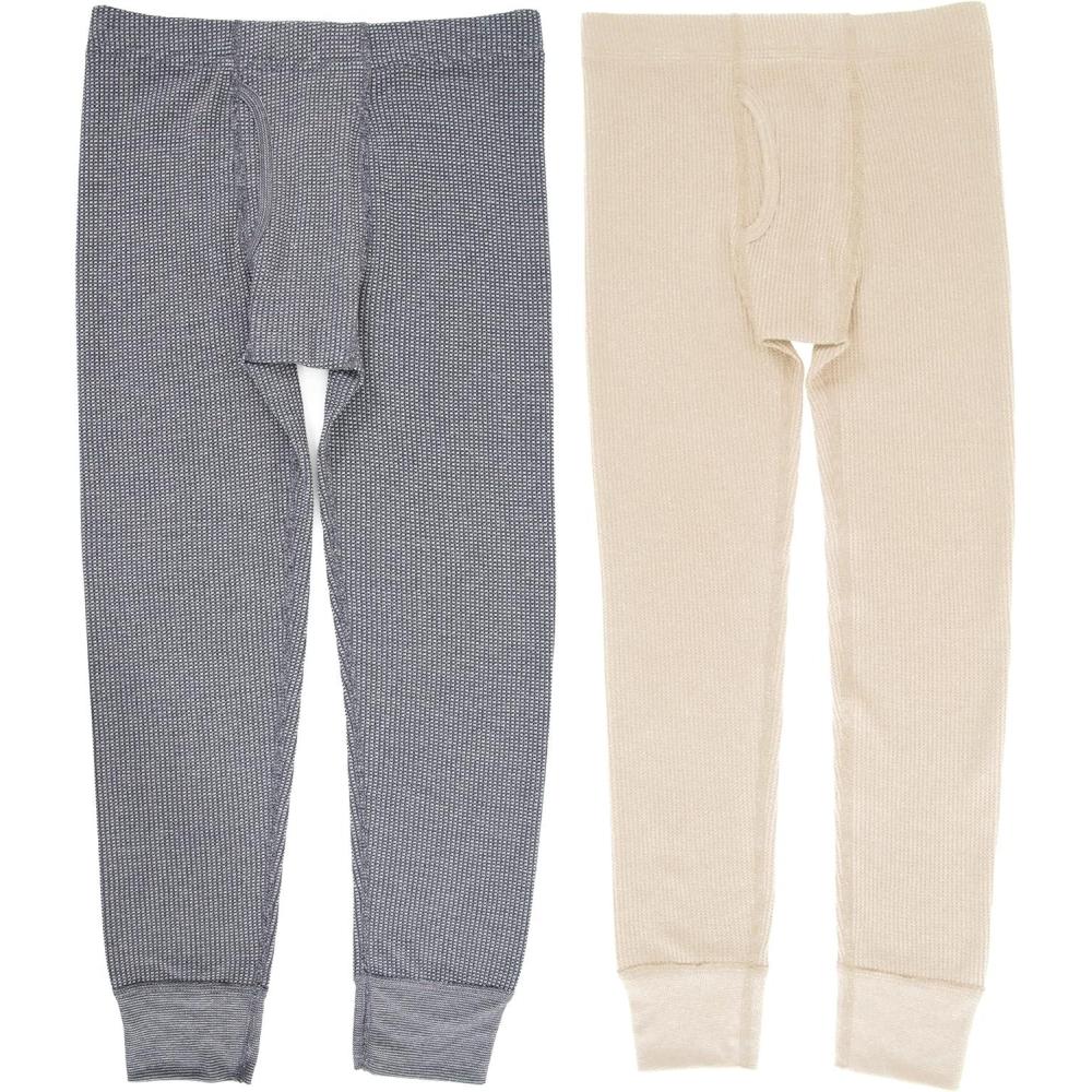 imageFruit of the Loom Boys Premium 2Pack Thermal Waffle BottomHeather Greystone