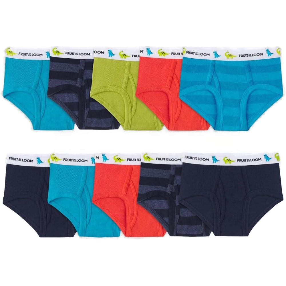 imageFruit of the Loom Boys Tag Free Cotton Briefs Assorted ColorsToddler  10 Pack  Assorted Colors