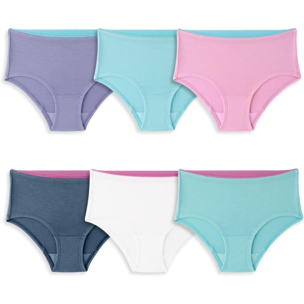 imageFruit of the Loom Girls 360 Stretch Modal UnderwearBrief  6 Pack  Assorted