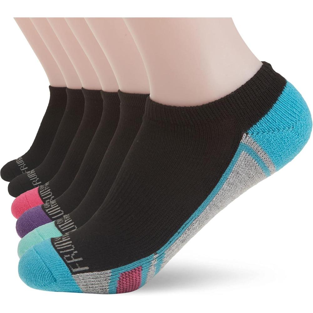 imageFruit of the Loom Girls No Show 10 Pack SockBlack