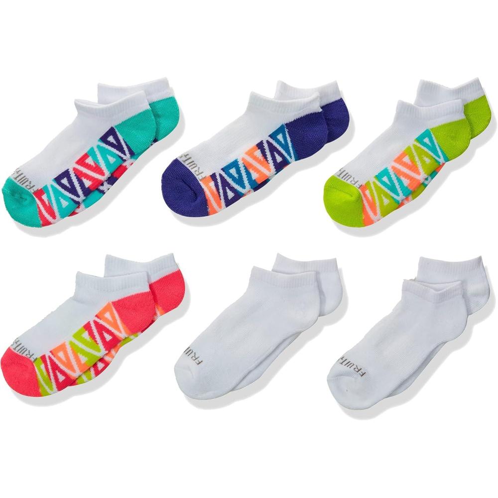 imageFruit of the Loom Girls No Show 10 Pack SockWhite
