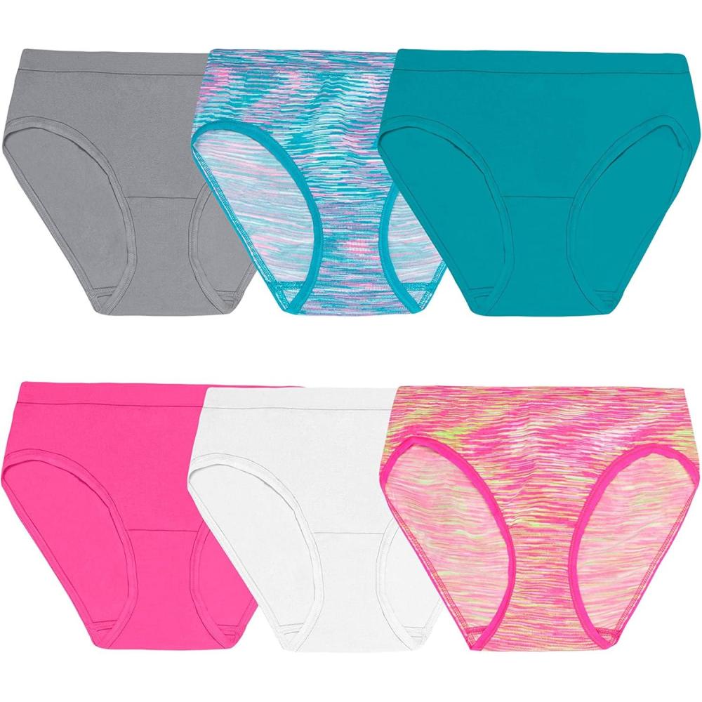 imageFruit of the Loom Girls Seamless Underwear MultipackHipster 6 Pack Assorted