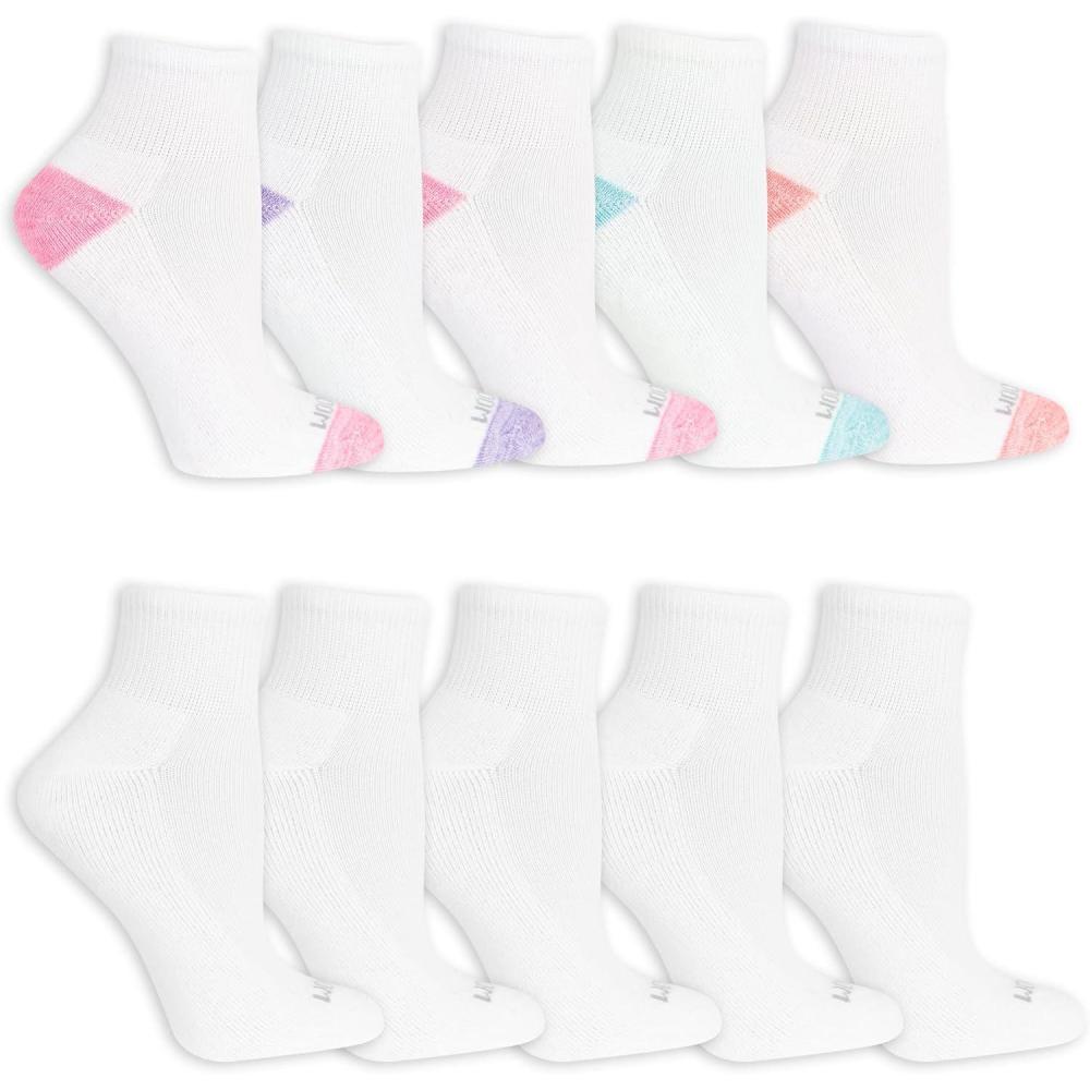 imageFruit of the Loom Womens Everyday Active Sport Ankle Socks 10 PackWhite Assorted 2