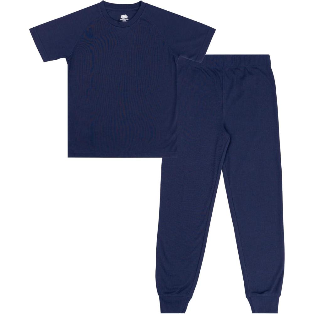 imageFruit of the Loom boys Relaxing Comfort Loose Fit 2piece Pajama SetNavy