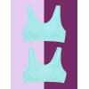 Fruit of The Loom Girls’ Seamless Stretch Sports Bra(Cornflower Blue/Peach Sorbet/Aruba Blue)