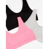 Fruit of The Loom Girls’ Seamless Stretch Sports Bra(Neon Pink/Black Hue/Grey Heather)