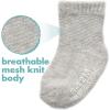 Fruit of the Loom All Weather Baby & Toddler Socks – Cotton Crew Socks with Grips for Boys, Girls and Unisex(Grey)