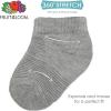 Fruit of the Loom Baby 22-Pack Grow & Fit Flex Zones Low Cut Stretch Socks – Unisex, Girls, Boys(Grey)