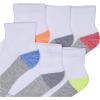 Fruit of the Loom Boys’ Dual Defense No Show Socks (10 Pack)(White Assort)