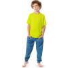 Fruit of the Loom Boys’ Getaway Loose Fit 4-Piece Pajama Set(Lime/Geo Zag)