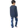 Fruit of the Loom Boys’ Long Sleeve Jersey Henley Top and Fleece Pant Sleep Pajama Set(Navy/Camo)