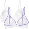 Fruit of the Loom Girls’ 2-Pack Seamless Soft Cup Bras – Lightweight & Gentle Support(Sparkling Star/White)