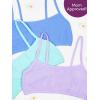 Fruit of the Loom Girls Cotton Spaghetti Strap Sport Bra(Aruba Blue/Hyacinth/Cornflower Blue/Light Nude/White/Black)