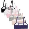Fruit of the Loom Girls Cotton Spaghetti Strap Sport Bra(Blueberry/Black/Grey/White/Sand/Blush)