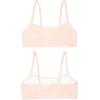Fruit of the Loom Girls Cotton Spaghetti Strap Sport Bra(Blushing/Grey Heather/Black/Nude)