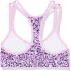 Fruit of the Loom Girls Cotton Spaghetti Strap Sport Bra(Ditsy Blooms/White/Lavish Lilac)