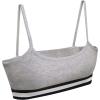 Fruit of the Loom Girls Cotton Spaghetti Strap Sport Bra(Grey Stripe/Grey/White)