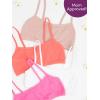 Fruit of the Loom Girls Cotton Spaghetti Strap Sport Bra(Miami Pink/Sunset Coral/Rose Shadow/White)