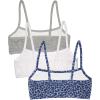 Fruit of the Loom Girls Cotton Spaghetti Strap Sport Bra(Multi Leo/White/Grey Heather)