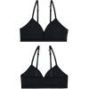 Fruit of the Loom Girls’ Soft and Smooth Training Bra(Black Hue/White/Grey Heather)