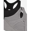 Fruit of the Loom Girls Stay Dry Racerback Sports Bra(Black/Dark Grey Heather)