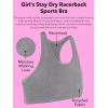 Fruit of the Loom Girls Stay Dry Racerback Sports Bra(Dazzling Blue/Black Hue)