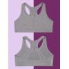Fruit of the Loom Girls Stay Dry Racerback Sports Bra(Stellar Orchid W Grey/Charcoal)