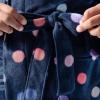 Fruit of the Loom Unisex Kids Fleece Robe(Deep Blue/Dots)