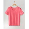 Fruit of the Loom Women’s Crafted Comfort™ Pima Cotton Short Sleeve T-shirts(V-neck – Ginger Zinger Pink)
