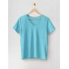 Fruit of the Loom Women’s Crafted Comfort™ Pima Cotton Short Sleeve T-shirts(V-neck – Sea Breeze)