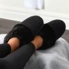 Fruit of the Loom Women’s Slipper, Chenille W/Fur Cuff Clog(Black)