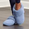 Fruit of the Loom Women’s Slipper, Chenille W/Fur Cuff Clog(Blue)