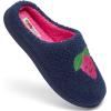 Fruit of the Loom Women’s Slipper, Sherpa Grape Design Clog, Memory Foam, Navy, X-Large(Navy)