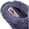 Fruit of the Loom Women’s Slipper, Zapatos Cómodos, Stripe Feather W/Fur Cuff Clog, Memory Foam(Blue)